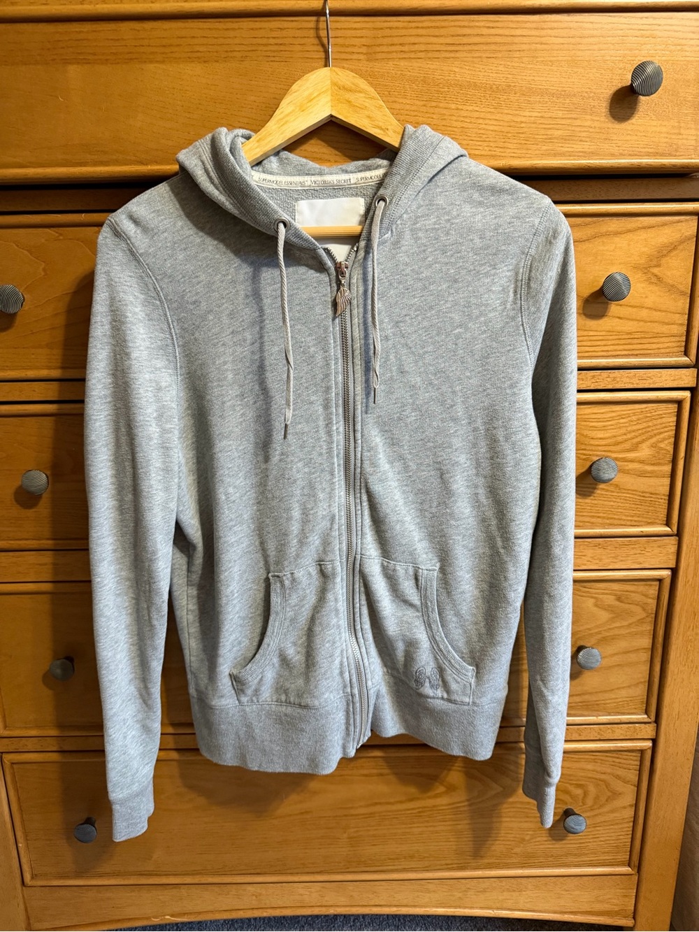 Light Gray Zip-Up Hoodie Sweater